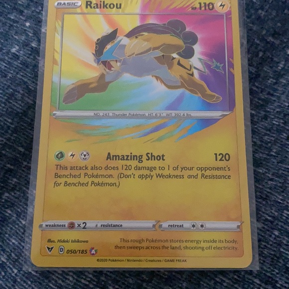 Holographic Raikou Pokémon Card - Picture 3 of 5